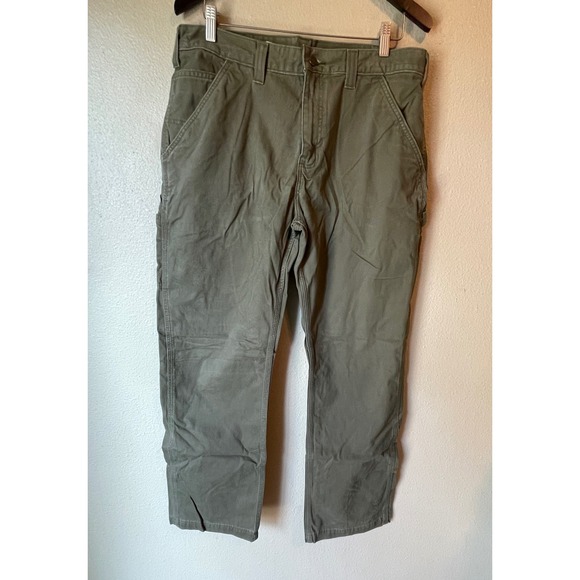 Carhartt Mens Relaxed Fit Carpenter Pants Olive Green B324 ARG 38x32 - Picture 1 of 5